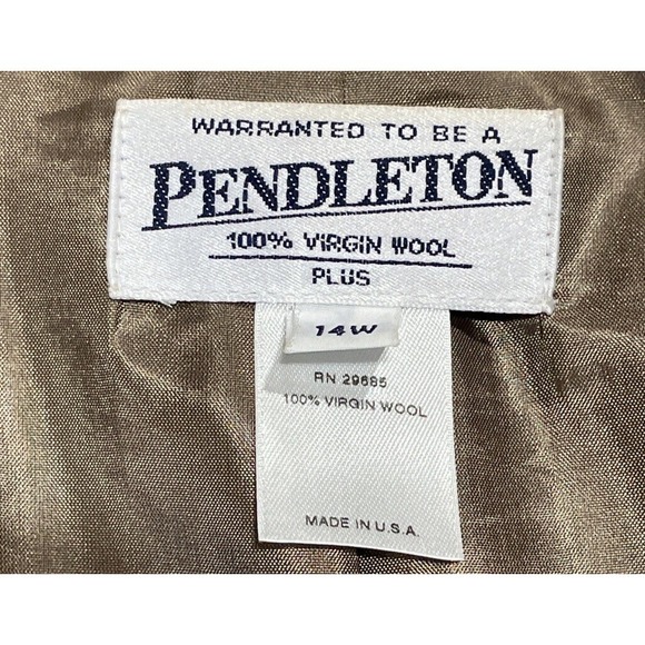 Pendleton Vintage Nova Check Tartan Plaid Wool Long Sleeve Button Blazer Size 14 - Picture 10 of 16